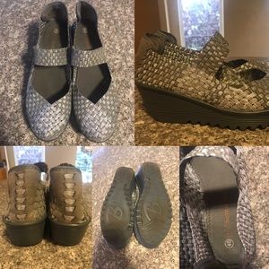 Bernie Mev Silver Mary Janes, size 40